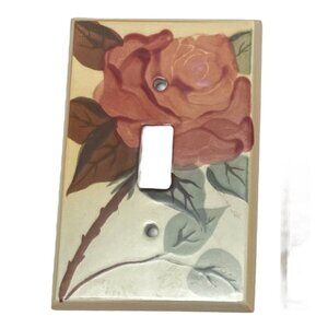 Ceramic Switchplate Pink Roses Made in Canada Single Toggle